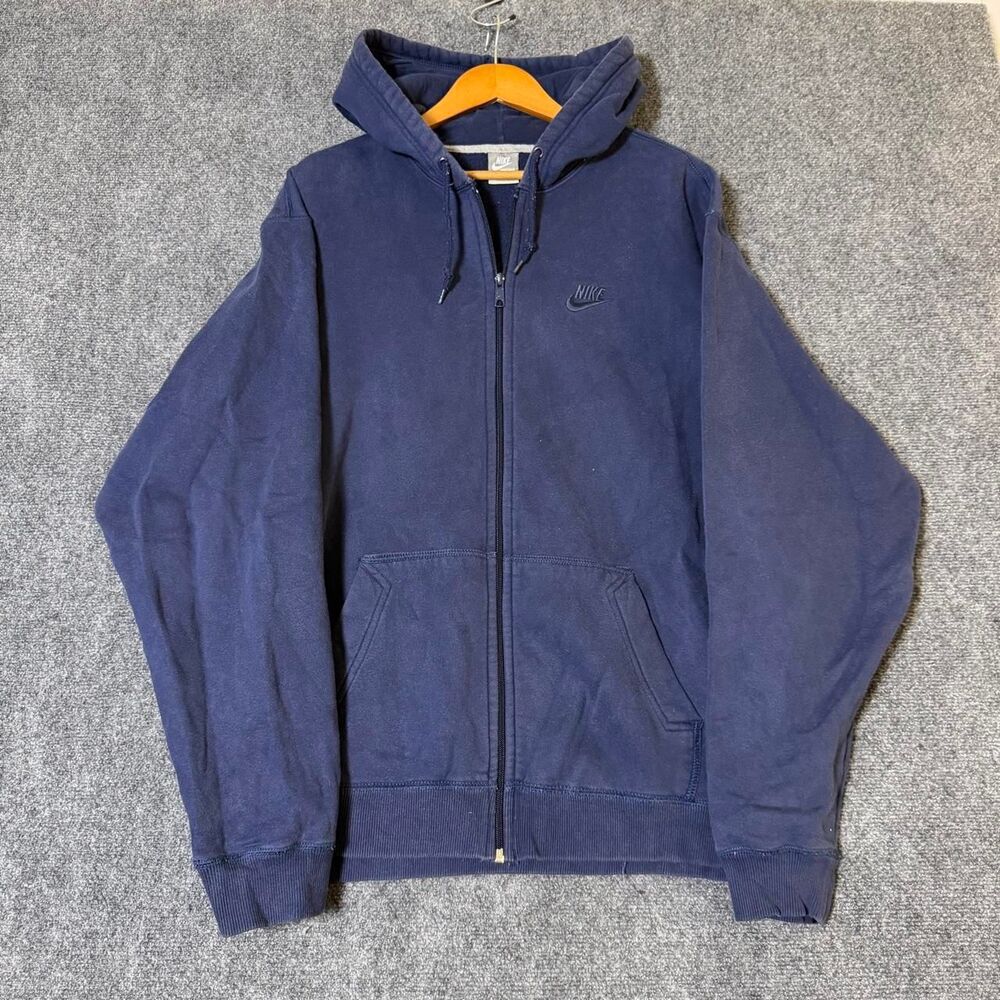 y2k 2000’s Baggy Grey Tag Nike Zip Up Navy Blue Size XXL
